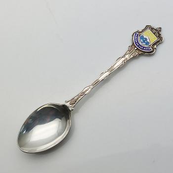 Sterling Silver Enamel Bourton On The Water Souvenir Spoon Exquisite 1971 (#58425) 1