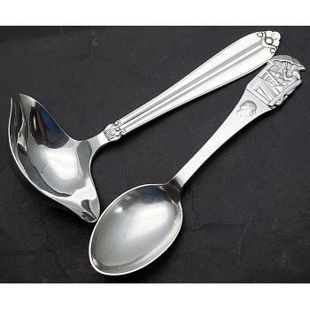 Prima Solvplet Childs Spoon & Ladle Silver Plated - Vintage - Sweden Swedish (#58518) 1
