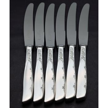 Smith Seymour New Elizabethan Dinner Knives - Silver Plated Handles - Vintage (#58540) 1