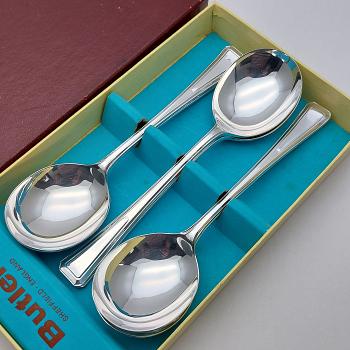Ryals Fulwood Pattern - Silver Plated Soup Spoons - Vintage - Boxed (#58549) 1