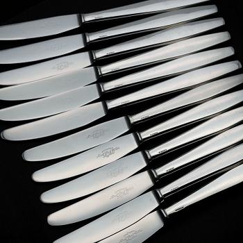 Vintage 1962 Dinner & Side Knives Silver Plated Handles Alexander Clark Cutlery (#59221) 1