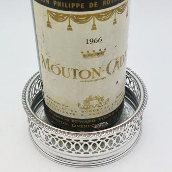 Silver Plated Chased Wine Bottle Coaster - Vintage (#59326) 1