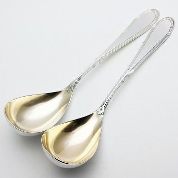 Wmf - Lovely Pair Of Serving Spoons - Silver Plated - Antique (#59359) 1