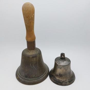 Antique Hand Bell & Bronze Suspension Bell (#59378) 1