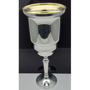 Super Quality Antique Silver Plated Wine Goblet Gilt Interior (#59402) 1