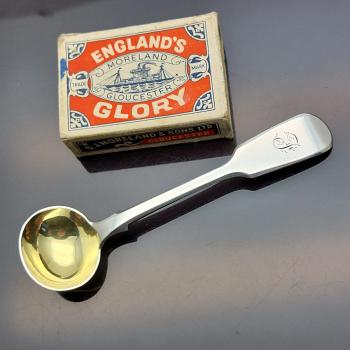 Lovely Sterling Silver Fiddle Salt Spoon Initial 'j' London 1834 Antique (#59459) 1