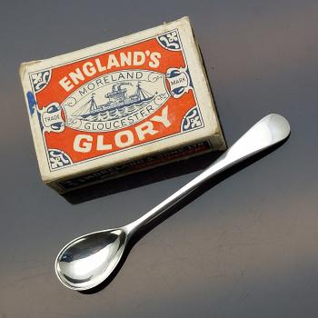 Sterling Silver Old English Mustard Spoon - Hutton Sheffield 1926 (#59465) 1