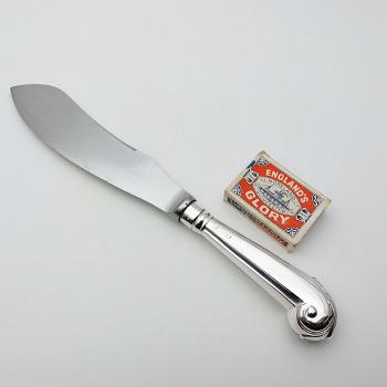 Sterling Silver Pistol Grip Handle Cake Knife - Bradbury Sheffield 1921 Antique (#59473) 1