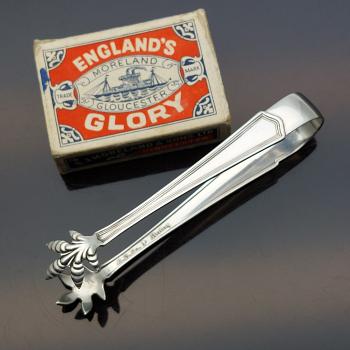 Sterling Silver Claw Nip Sugar Tongs - Meriden Britannia Co Usa - Vintage (#59512) 1