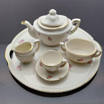 Vintage Gemma Dolls House Miniature Tea Set With Tray - Porcelain (#59514) 1