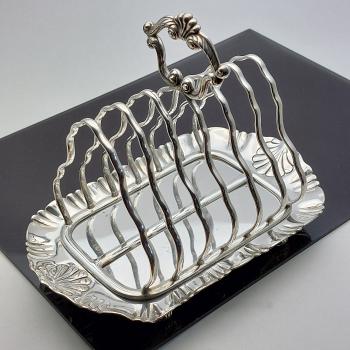 Lovely Antique Silver Plated Toast Rack - Martin Hall Sheffield (#59517) 1