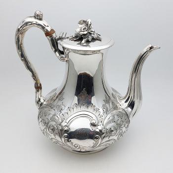 Ornate Victorian Coffee Pot - Silver Plated - Elkington 1884 Antique (#59547) 1
