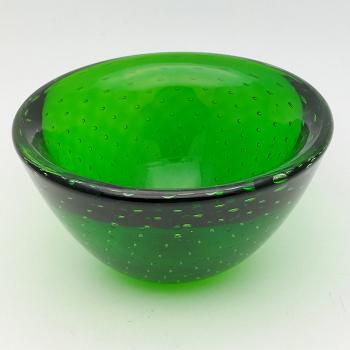 Vintage Murano Bubble Glass Green Small Bowl (#59569) 1