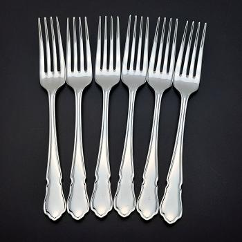 Dubarry Pattern - Set 6x Side / Dessert Forks - Epns A1 Sheffield Silver Plated (#59588) 1