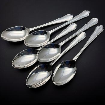 Dubarry Pattern - Set 6x Dessert Spoons - Epns A1 Sheffield Silver Plated (#59590) 1