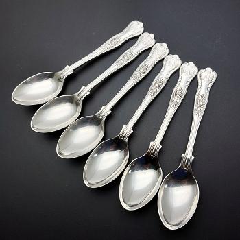 Kings Pattern - Set Of 6 Coffee Spoons - Silver Plated Postons Lonsdale Plate (#59594) 1
