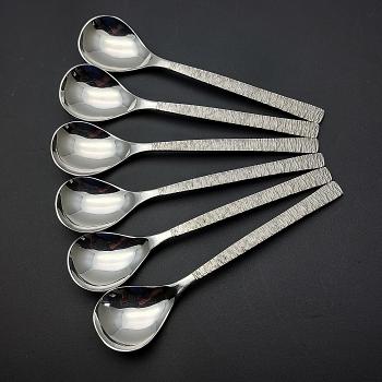 Viners Studio Set Of 6 Coffee Spoons - Gerald Benney - Vintage (#59605) 1