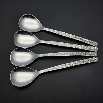 Viners Studio Set Of 4 Tea Spoons - Gerald Benney - Vintage (#59606) 1