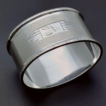 Initial 'a' Art Deco Sterling Silver Napkin Ring -  Birmingham 1934 (#59640) 1