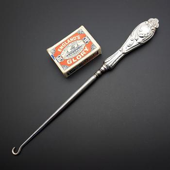 Sterling Silver Handled Button Hook - Chester 1902 Antique (#59650) 1