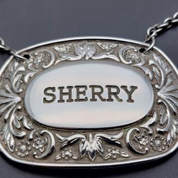 Vintage Silver Plated Sherry Decanter Label (#59658) 1
