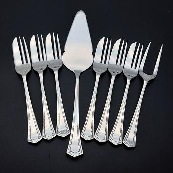 Cake Forks & Servers Set - Cased - Silver Plated - Vintage (#59679) 1
