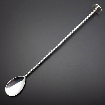Long Cocktail Spoon / Sugar Crusher - Silver Plated - Vintage (#59681) 1