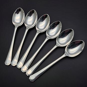 Grecian Pattern - Set Of 6 Teaspoons - Silver Plated - Vintage Epns A1 Sheffield (#59684) 1