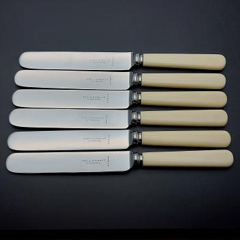Set Of 6 Palette Side/dessert Knives Faux Bone Handled Kelly & Sons Liverpool (#59691) 1