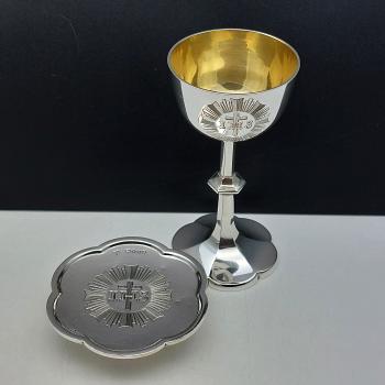 Sterling Silver Traveling Communion Cup & Paten - Cased - London 1854 Antique (#59696) 1