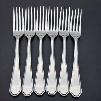 Walker & Hall St James Set Of 6 Dinner Forks - Silver Plated 1957 - Vintage (#59699) 1