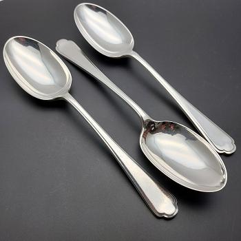 Walker & Hall St James Set Of 3 Table Spoons - Silver Plated 1957 - Vintage (#59705) 1