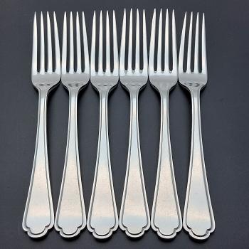 Walker & Hall St James Set Of 6 Dinner Forks - Silver Plated - Vintage (#59708) 1