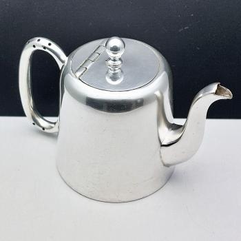 Cute Small 1/2 Pint Hotel Ware Tea Pot - Antique Silver Plated Sheffield (#59733) 1