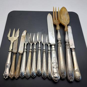 Collection Of Sterling Silver Handled Flatware Cutlery Antique & Vintage (#59749) 1