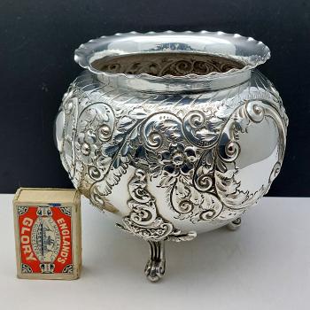 Beautiful Victorian Silver Plated Ornate Indoor Planter / Slops Bowl (#59753) 1