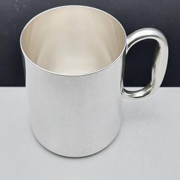 Gleaming One Pint Silver Plated Beer Mug Tankard - Vintage - Sheffield (#59754) 1
