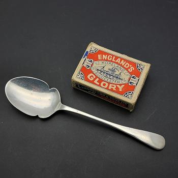 Sterling Silver Jam Preserve Spoon - Birmingham 1917 - Old English Pattern (#59805) 1