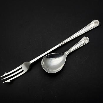 Edward Viii Coronation Pickle Fork & George Vi Caddy Spoon - Silver Plated 1937 (#59807) 1