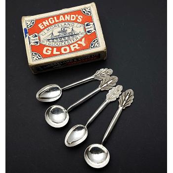 Vintage Malaysian Silver Salt & Mustard Spoons (#59818) 1