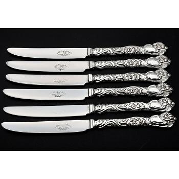 Nils Johan Sweden Set Of 6 Dainty Tea Knives - Silver Plated Handle Vintage (#59844) 1