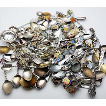 Bulk Quantity 108x Souvenir Spoons - Antique & Vintage - Silver Plated Etc (#59860) 1