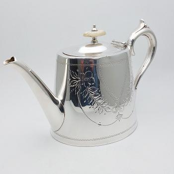 Gleaming Antique Silver Plated Tea Pot - Cooper Bros Sheffield (#59867) 1