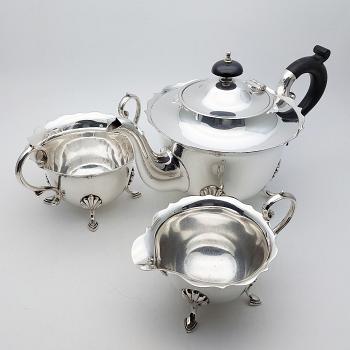 Vintage 3pc Silver Plated Tea Service Set - Sheffield (#59882) 1