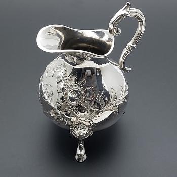 Lovely Ornate Antique Silver Plated Cream Jug (#59887) 1