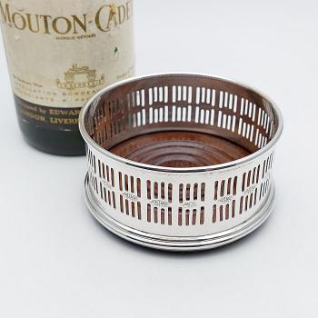 Silver Plated Wine Bottle Coaster - Falstaff - Vintage (#59916) 1