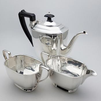 Good Elkington Silver Plated 3pc Coffee Service Set - Silver Plated - Vintage (#59917) 1