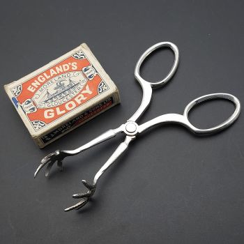 Claw Nip Silver Plated Sugar Cube Scissor Action Tongs - Silver Plated (#60143) 1