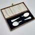 Art Deco 1938 Pair Of Ice Cream / Sorbet Spoons - Cased - Silver Plated Epns A (#58198) 7