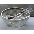 Large Glass & Silver Plated Salad Bowl With Servers - Vintage (#58826) 11